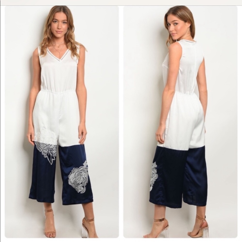 NWT Navy & White Romper M
